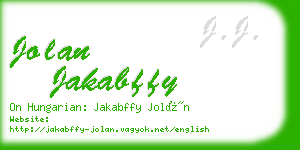 jolan jakabffy business card